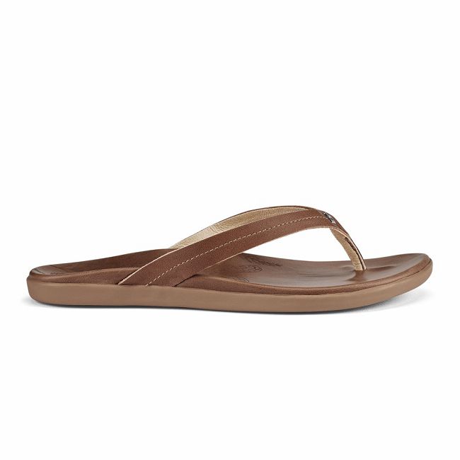 Sandalias Olukai Honu - Chanclas Mujer Cafes 20460-529